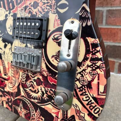 Late 2000's Squier Obey Strat & Tele Set of Two Guitars - Obey Propaganda Finish image 15