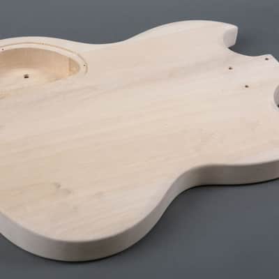 Unbranded Double Cut  Electric Guitar DIY Kit Natural Unfinished image 6