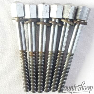 Walberg&Auge 6x 2" Hex T-Rods Tom/Snare Drum Tensioner Chrome USA W&A Leedy 40s image 1