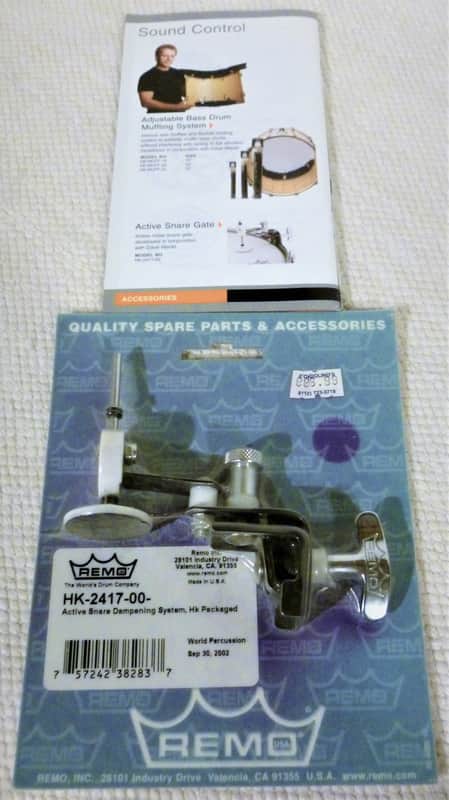 REMO HK-2417-00 Active Snare Drum Dampening System Tone Control Dampener Developed W/ Dave Weckl NOS image 1