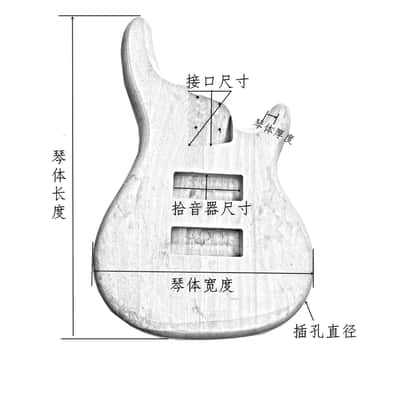 4 String Bass Basswood Black Body DIY Project image 8