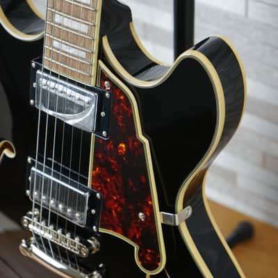 D'Angelico Premier DC Semi-Hollow Double Cutaway - Solid Black image 7