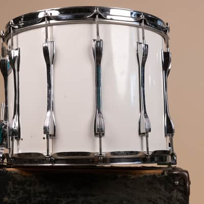 1980s Ludwig 12x14 White Cortex Challenger Series Parade Drum image 3