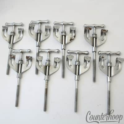 *Pearl 8x Bow-Tie Bass Drum Tension T-Rods+Claws Metric Japan Vintage 60s 4 1/8" image 3