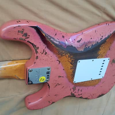 Fender Custom Shop '65 Stratocaster Super Heavy Relic Tahitian Coral Over Sunburst image 12