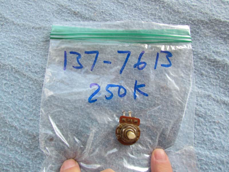 1976 CTS 250K Potentiometer Vintage Solid Plastic Shaft Potentiometer Genuine Vintage 1976 Potentiometer image 1