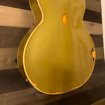 Gibson Epiphone ES 175 Premium Relic Hollow Body Jazz Box Gibson Gold Top Gold Nitro Repaint image 12
