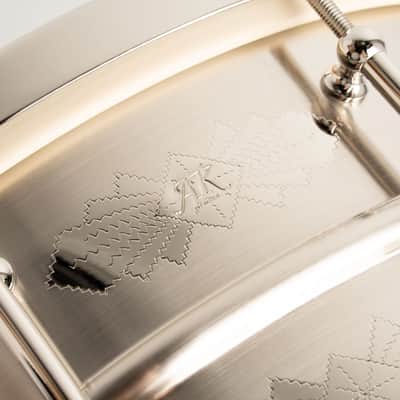 AK Drums Standard Model Nickel Over Brass / Hand Engraved AK Diamonds Pattern 6.5"×14" image 8