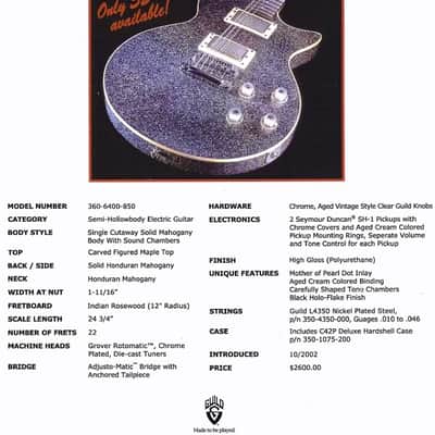Guild Bluesbird Holoflake 2001, one of 35 made image 12