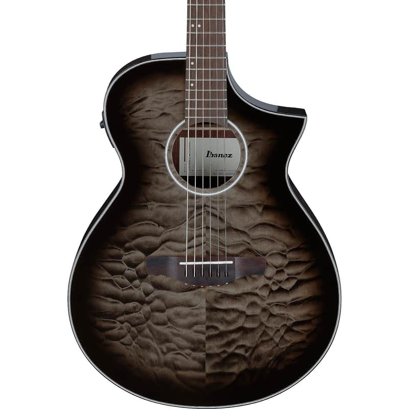 Ibanez AEWC16QA Auditorium Acoustic-Electric Guitar Transparent Black Sunburst image 1