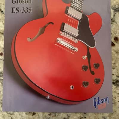 Gibson The New Gibson Es-335 Flyer Brochure 1998 Blue White Red with Black Binding image 1