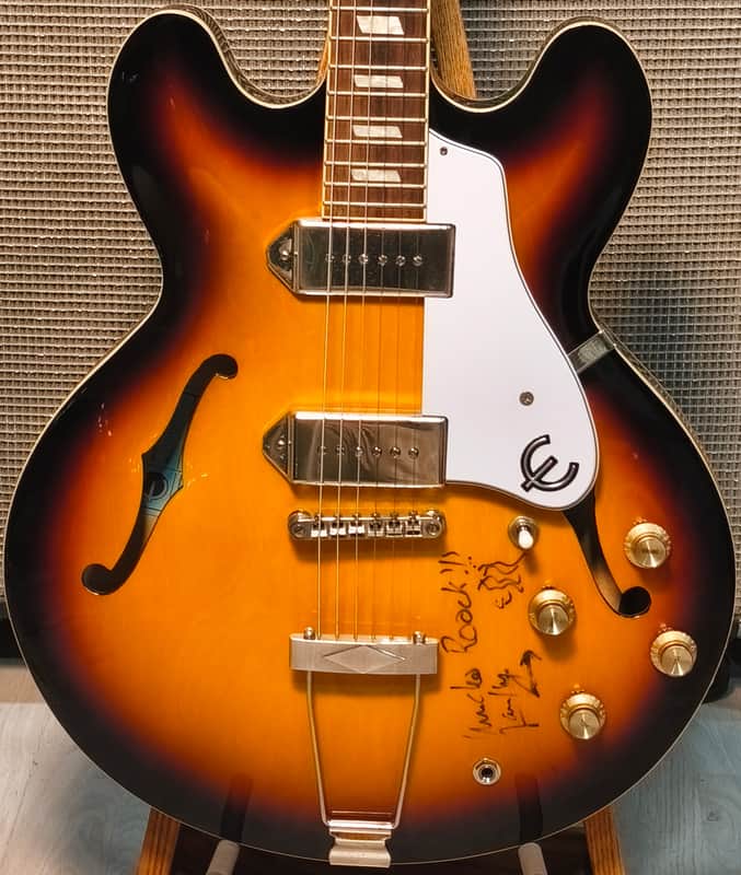 Epiphone Casino 2021 Vintage Sunburst signed by Carlos Raya image 1