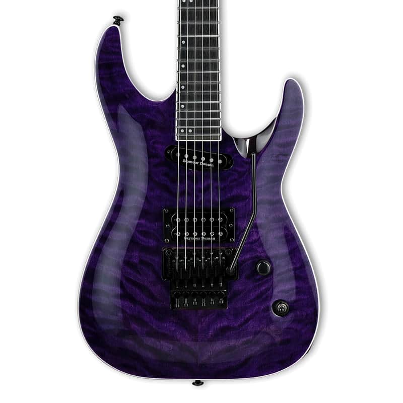 ESP LTD Andy LaRocque ALR-II QM Signature Electric Guitar - See Thru Purple image 1
