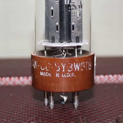 GE JAN 5Y3WGTB 6087 5Y3GT BLACK PLATE REC [] GETTER TEST NOS+ VINTAGE 1965 image 1