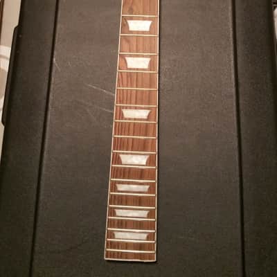 Mahogany Les Paul style bolt-on neck from GFS - binding, block inlays, angled headstock - never used image 1