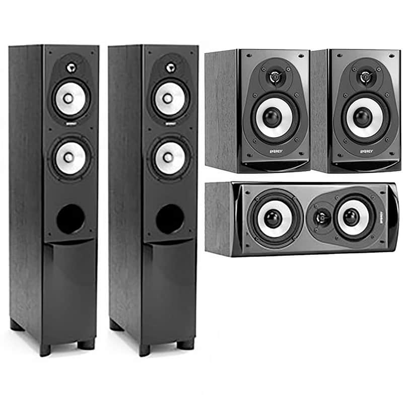 Energy Connoisseur CF-30 5.5" 200W 2.5-Way Floorstanding Speaker, Black with ENERGY CC-5 CENTER SPEAKER and ENERGY CB-5 BOOKSHELF SPEAKER image 1
