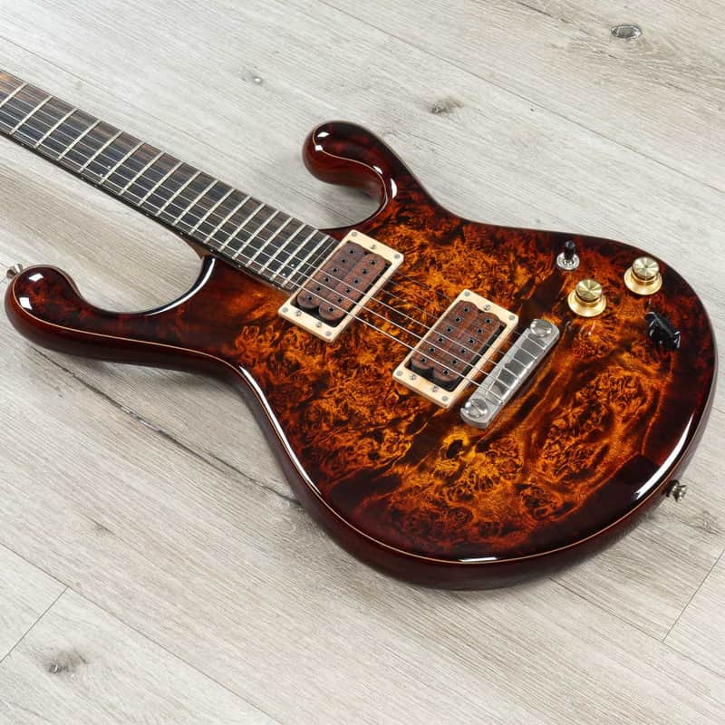 Fibenare Erotic Dalmat Guitar, Ebony Fretboard, 5A Poplar Burl Top, Anniversary Cherry Burst image 1