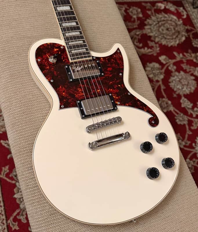 D'Angelico Premier Atlantic Single Cutaway HH w/ Stoptail - Antique White image 1