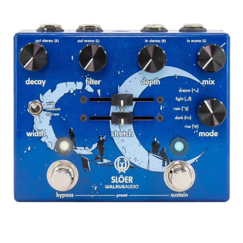 New Walrus Audio Slöer Stereo Ambient Reverb Blue Guitar Effects Pedal Sloer image 1