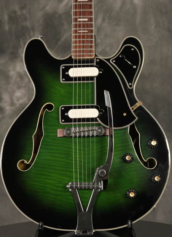 Univox Custom ES-335 Hollowbody Late 60s Green Burst | Reverb Univox Custom ES-335 Hollowbody Late 60s Green Burst | Reverb