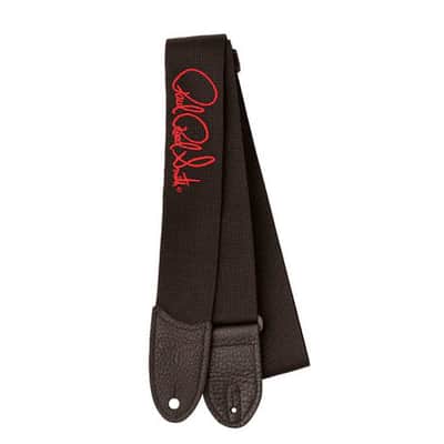 Mint PRS Signature Logo 2" Poly Guitar Strap - Black w/ Red Signature image 5