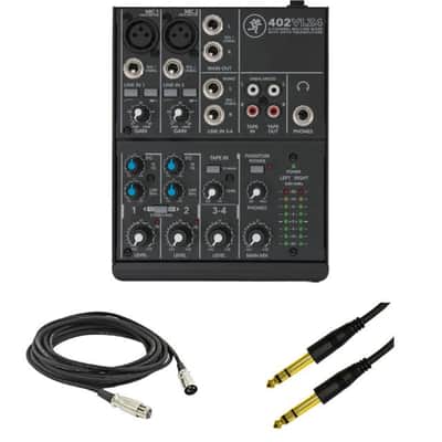 Mackie 402VLZ4 4-Channel Compact Analog Mixer with 2x 1/4" Stereo Plug Audio Cables, 2x XLR Cables & StreamEye Polishing Cloth image 1