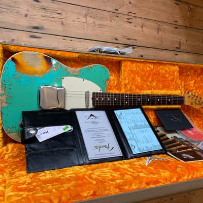 2021 FENDER CS - LTD ED '60 TELECASTER CUSTOM - SEA FOAM GREEN OVER SUNBURST RELIC image 11