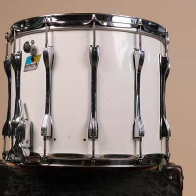 1980s Ludwig 12x14 White Cortex Challenger Series Parade Drum image 2
