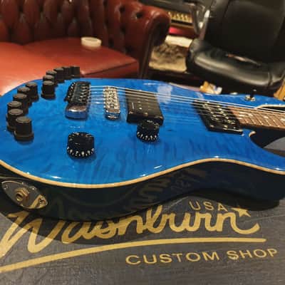 Crazy RARE Washburn USA Custom Shop AAA Quilt 10 Top Artist Guitar! 7 pickups & inputs! PRS style! image 8