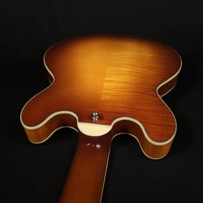 Eastman T484 Gold Burst Finish Flame Maple Thinline Guitar, Hard Case image 18
