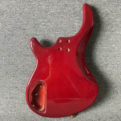 Red Glossy Finish 4 String Bass Basswood Body image 3