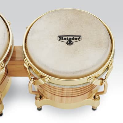 Latin Percussion LP Matador Bongos Oak Natural Gold 7-1/4-8-5/8" (M201-AW) image 4