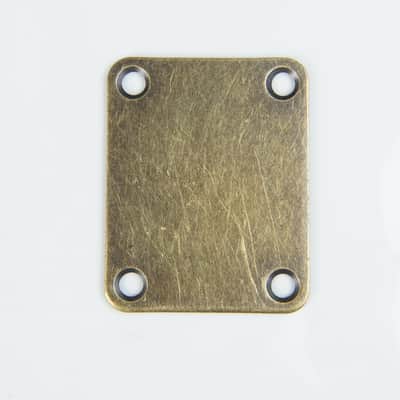 Replacement Metal Neck Plate For bolt-on neck Guitars,  Antique-Brass image 5
