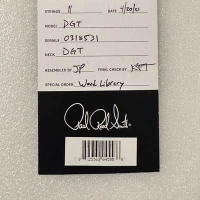 PRS DGT Wood Library One Piece 10-Top - Brazilian Rosewood Fretboard Yellow Tiger beauty image 8