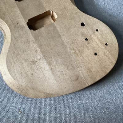 DIY Mahogany Wood Guitar HH Double Cutaway Body image 3