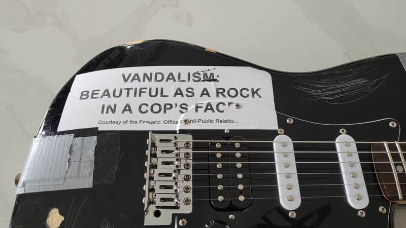 Kurt Cobain Vandalism Strat Replica (Relic) Nirvana Squier | Reverb
