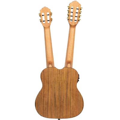 Ortega Custom Built Series Double Neck 4 & 8 String Tenor Acoustic-Electric Ukulele w/ Bag image 17