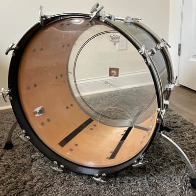 1980s Ludwig Hollywood Drum Set – Original Black Cortex – 6‑Ply Maple – B/O Badges image 3