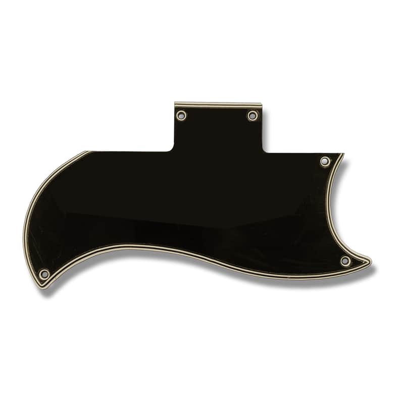 Wide Bevel 5 Ply Black & Cream Half Face Pickguard for 1991-2004 Gibson SG '61 Reissue image 1