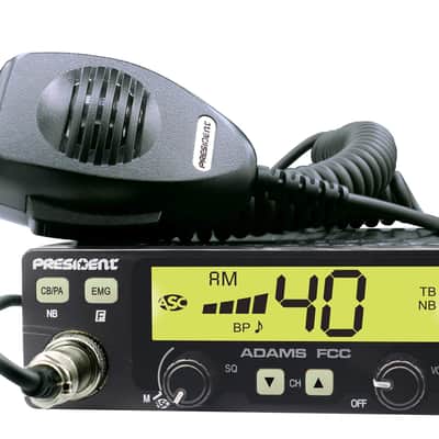 President Adams FCC CB Radio. Large LCD with 7 Colors, Programmable EMG Channel Shortcuts, Roger Beep and Key Beep, Electret or Dynamic Mic, ASC and Manual Squelch, Talkback image 5