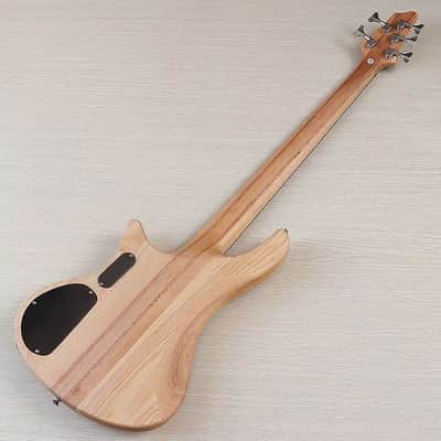 Custom Zebra Wood Top 5 String Electric Bass, Okoume Wood Body, Maple Neck Through, 24 Frets Fingerboard image 3