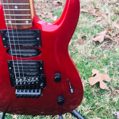 Kramer Striker Custom 424 2000 Crimson Floyd Rose Locking Nut Quad Rail pickups Hockey stick neck image 3