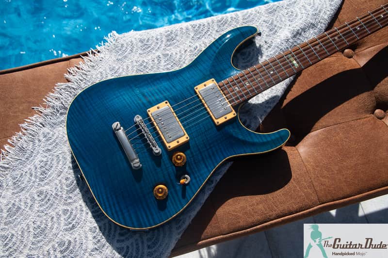 Late 90's ESP Horizon Custom Classic - Neck Through - See Through Blue w a KILLER AAA Flamed Maple Top - Made In Japan - Pro Set Up w Perfect Frets/Action/Intonation! image 1