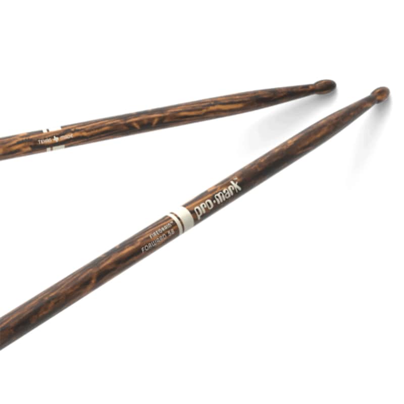 Promark Classic Forward 5B FireGrain Hickory Oval Wood Tip Drumsticks image 1