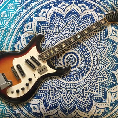Teisco Silvertone 1445L 1968-9 Aged Vintage Cherry Sunburst image 1