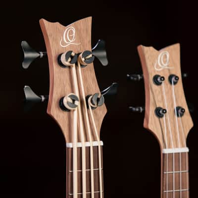 Ortega HYDRA-BSTE Custom Built Series Dao Top Mahogany Double Necks 4/4-String Acoustic-Electric Tenor Size Uke Bass w/Gig Bag image 9