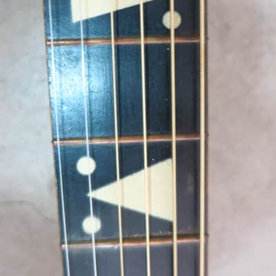 Vintage 1940s Superior Parlor Guitar Yellow Deco Art Stencil Oahu Regal Harmony image 4