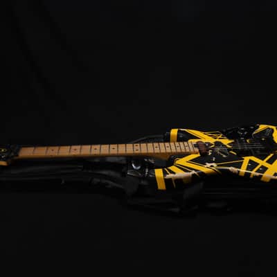 EVH Striped Series Frankenstein Frankie Electric Guitar - Black with Yellow Stripes, Relic 065 image 14