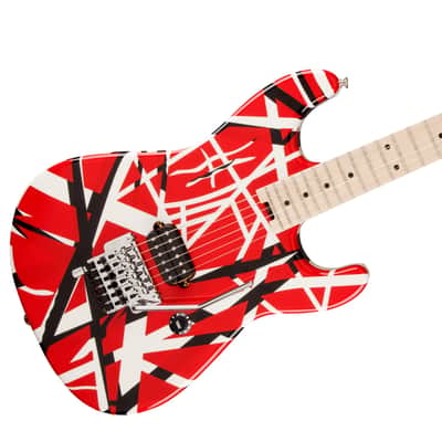 EVH Striped Series Electric Guitar, Red with Black Stripes, 5107902503 image 2