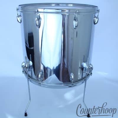 *Slingerland 20x18"Floor Tom Drum/Bass COW Chrome Over Wood Vintage 70s 3Ply USA image 4